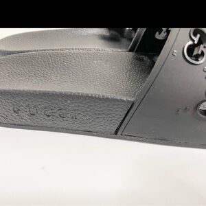 Gucci Black Embossed Slides